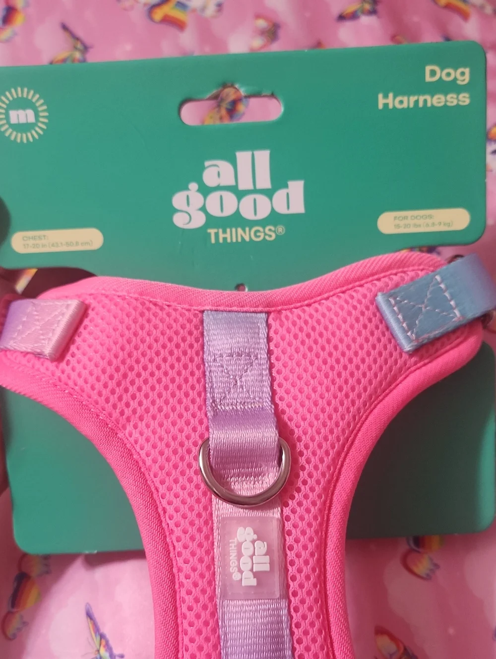 Pink, Purple And Blue All Good Things Dog Harness Size M